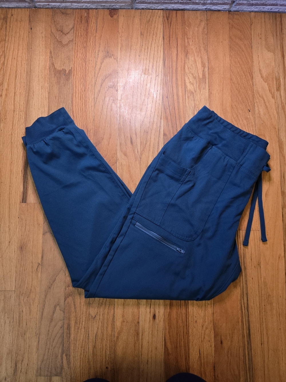 HeartSoul Women's Jogger Scrub Pants Size Medium Teal Stretch Cargo Medical